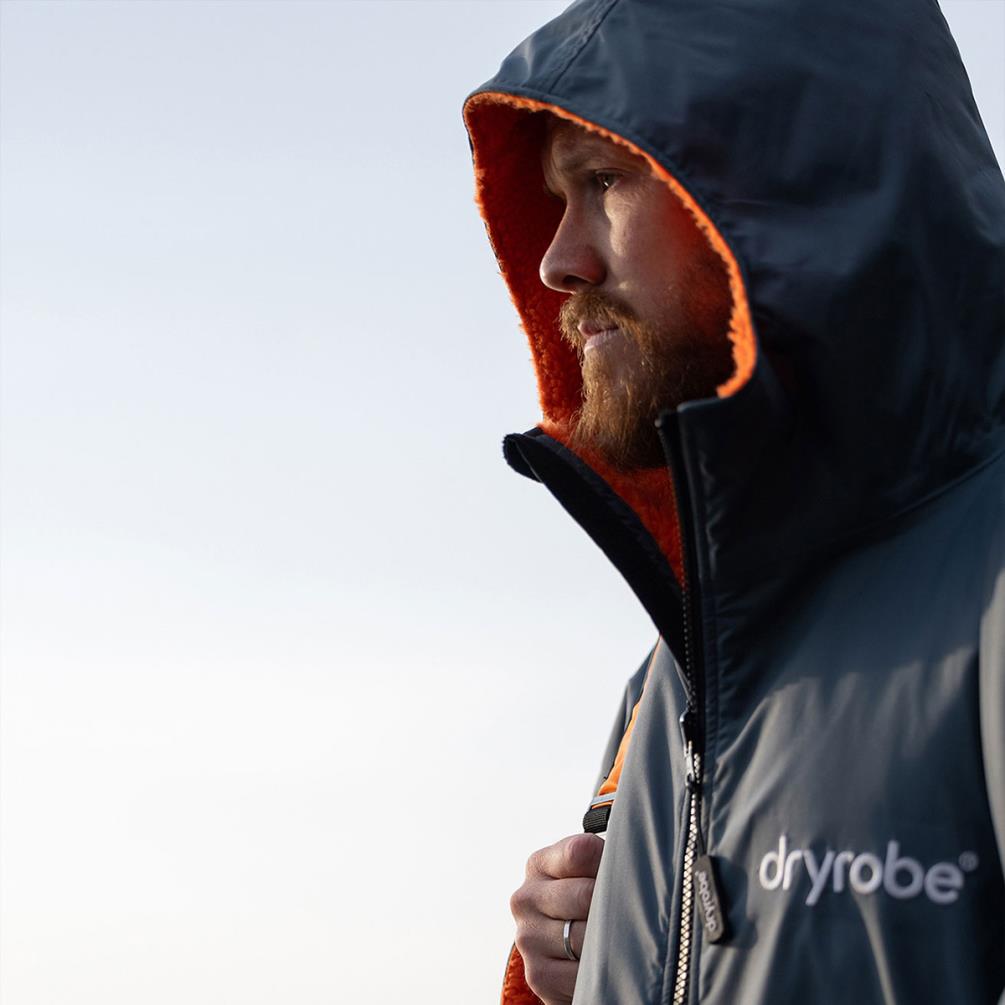 dryrobe Advance Long Sleeve Changing Robe - Dark Grey / Orange Extra Image 9
